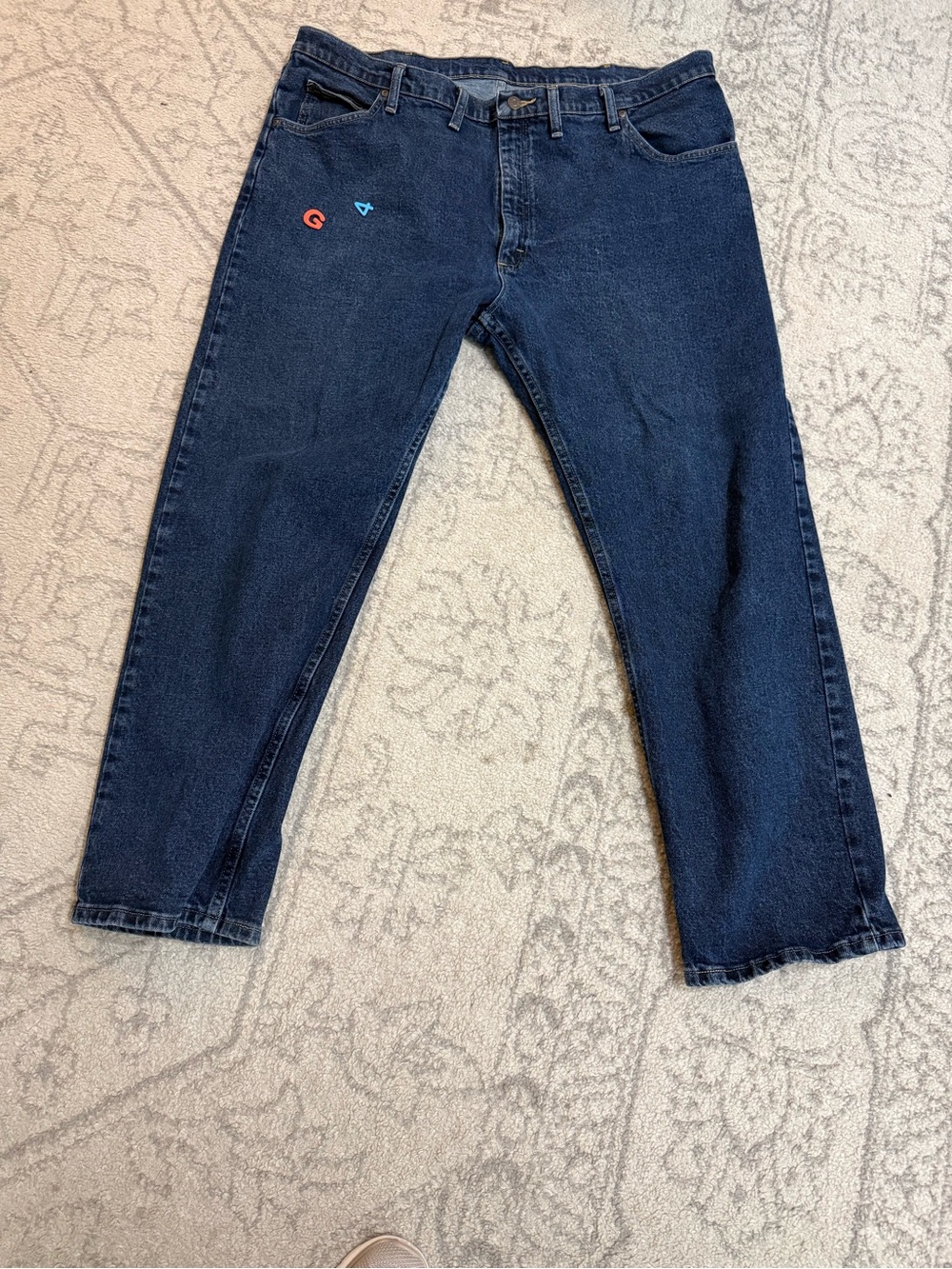 Wrangler Dark Blue Relaxed Fit Men's Jeans 44x30